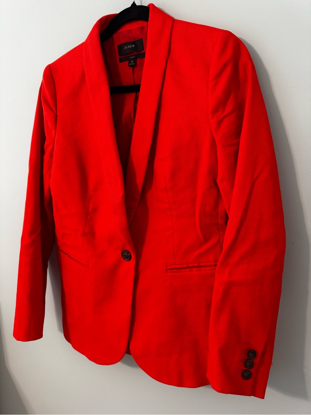 J Crew Parke Linen Blend Single Button Blazer in Brilliant Sunset - Picture 4 of 12